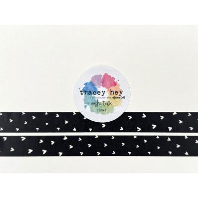 Tracey Hey Washi Tape - Black With White Hearts